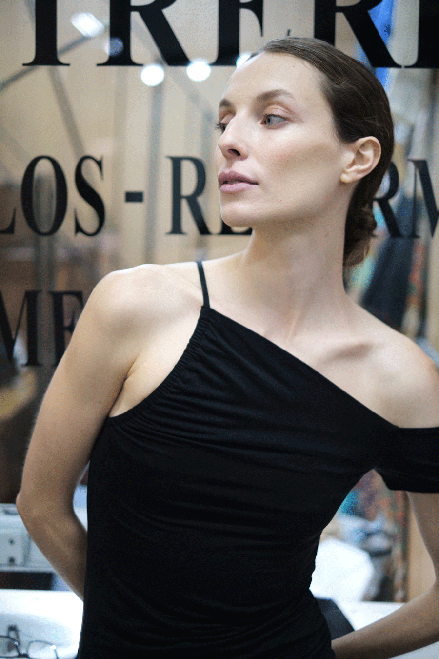 Load image into Gallery viewer, Asymmetric Mini Dress - Black