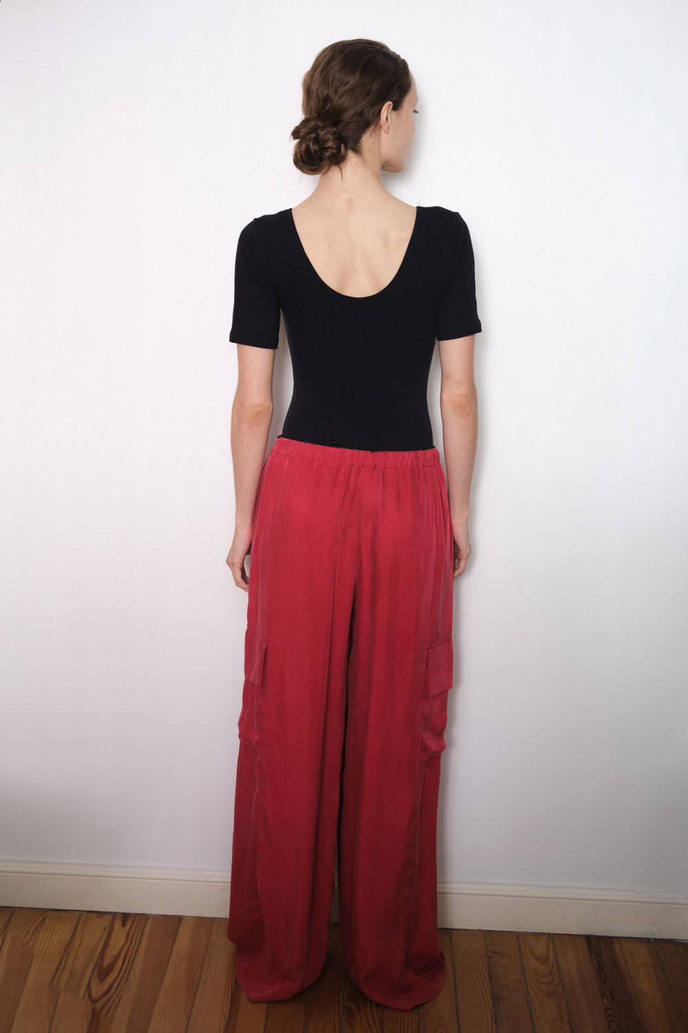 Load image into Gallery viewer, Drawstring Cargo Pant - Carmine