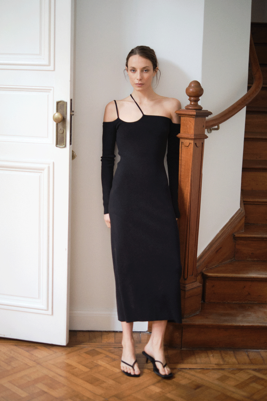 Load image into Gallery viewer, Knit Midi Dress - Black
